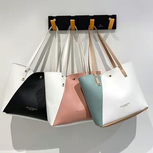 NWT Modern Pastel Colorblock Vegan Tote